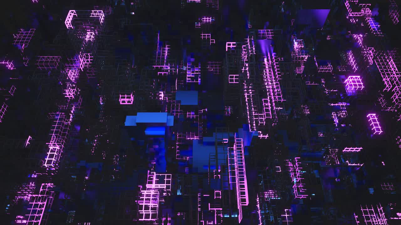 Abstract High Tech Animated 3D Futuristic Big Data Digital Background