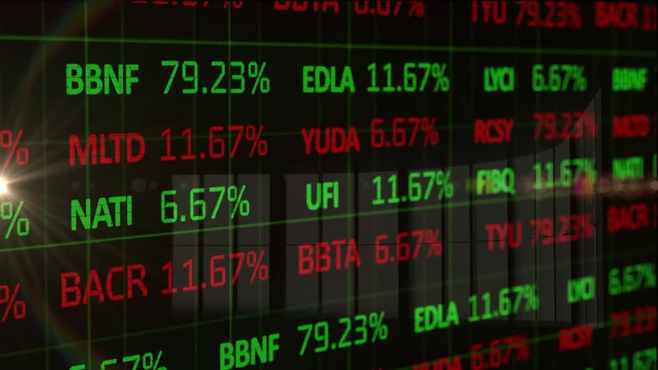 Animazione del mercato azionario su finestra