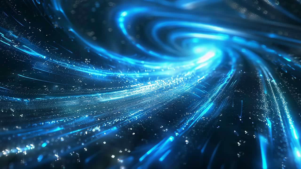 Abstract Blue Glowing Spiral
