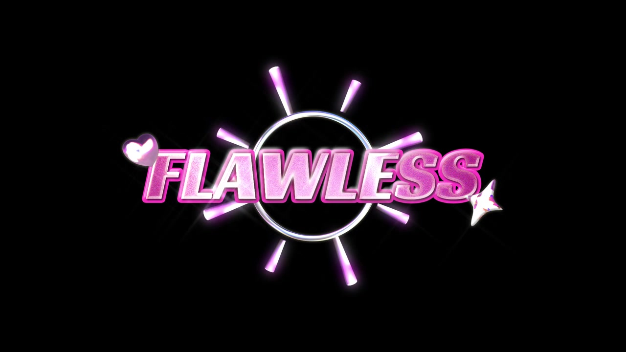 Flawless Text Animation with Glowing Pink Neon Lights and Y2K Aesthetic