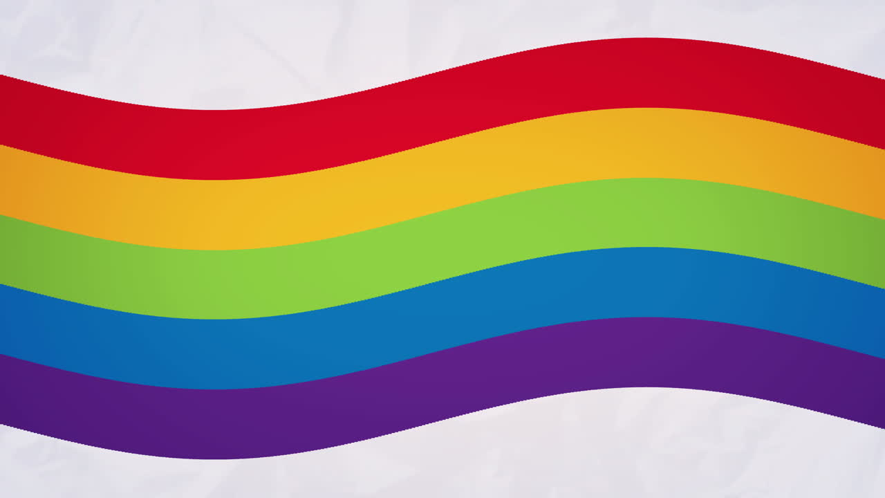 animación de un arco iris ondulando sobre un fondo blanco con espacio de copia.