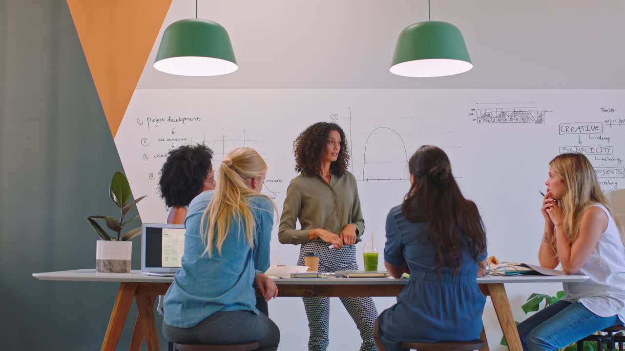 Presentation, meeting and leader business woman