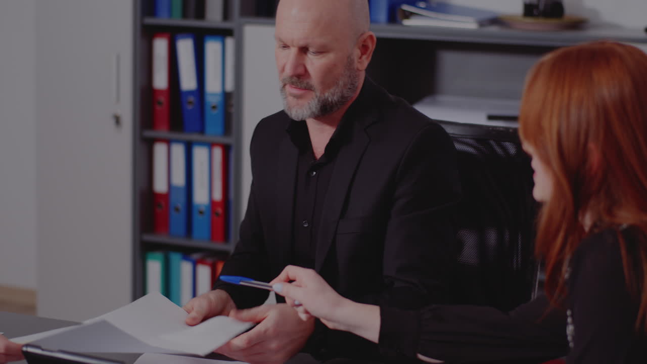 Business meeting with colleagues in office