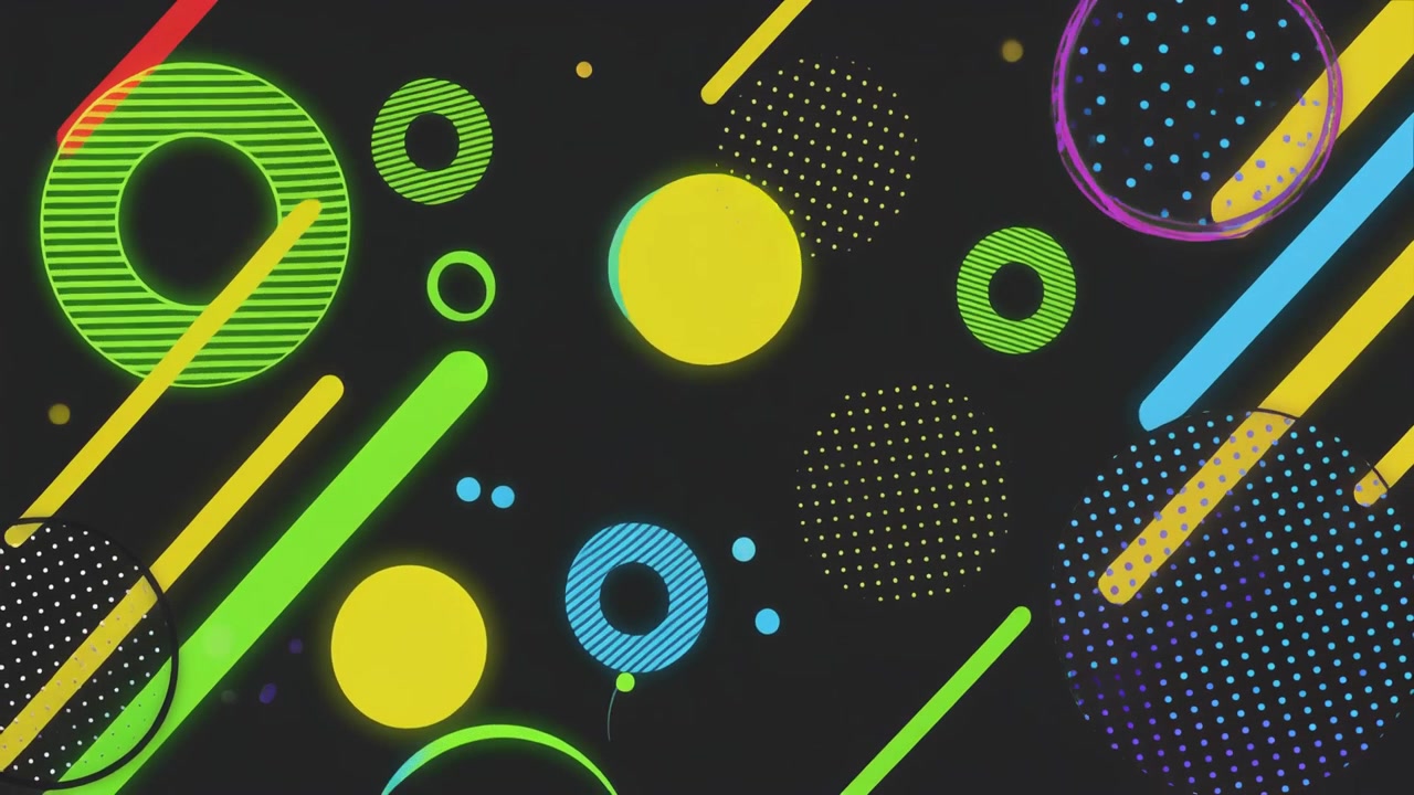 Abstract Motion Graphics with Colorful Geometric Shapes and Patterns