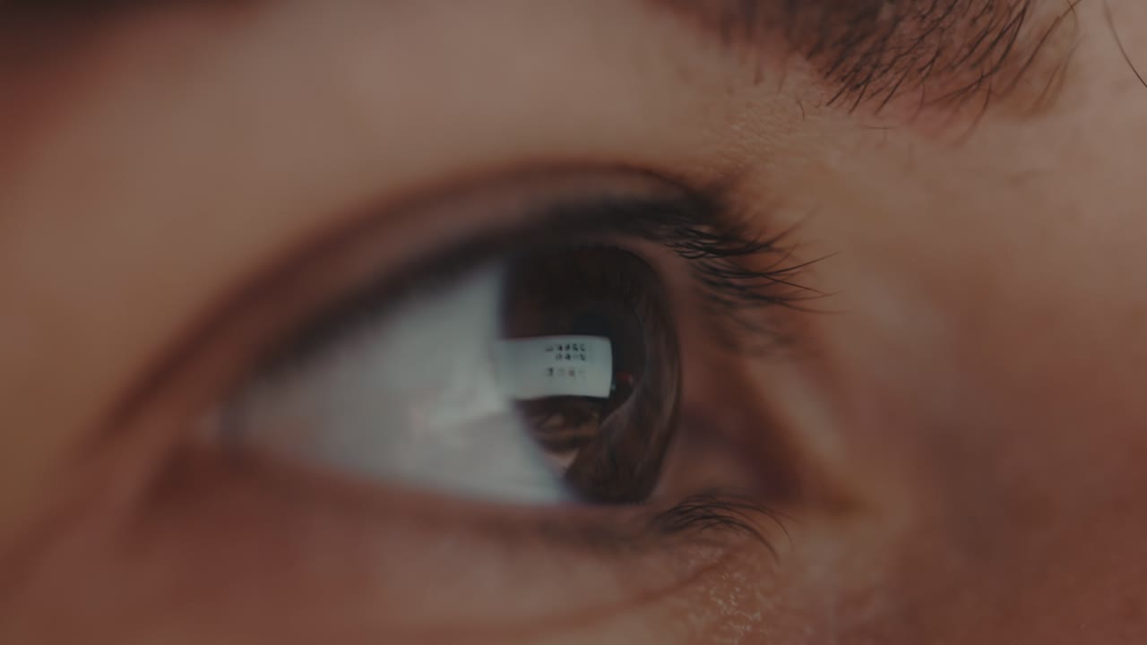 Close-up Focus, Working In Front Of A Computer Screen.