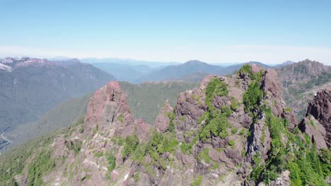 Jagged-Mountain-Range-Aerial---Mackenzie-Range,-Vancouver-Island,-BC,-Canada