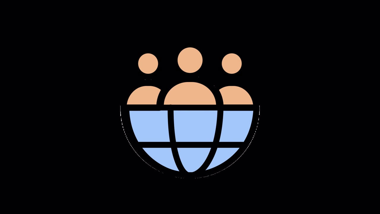 Animated Icon of People on a Globe Bouncing