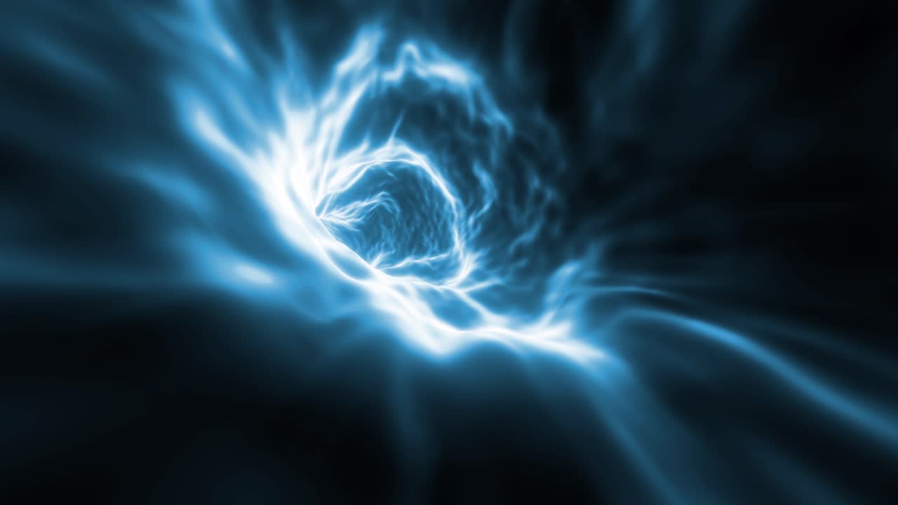 Abstract Glowing Blue Portal Tunnel