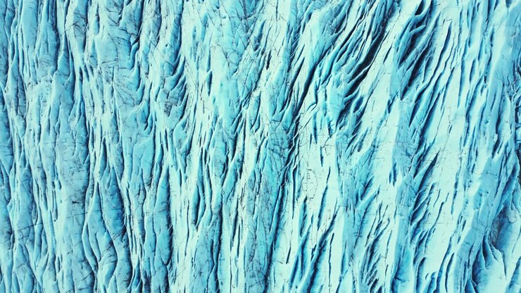 Aerial view of blue glacier blocks