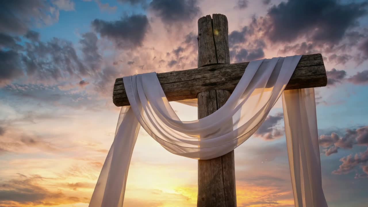 Happy Easter Cross Background