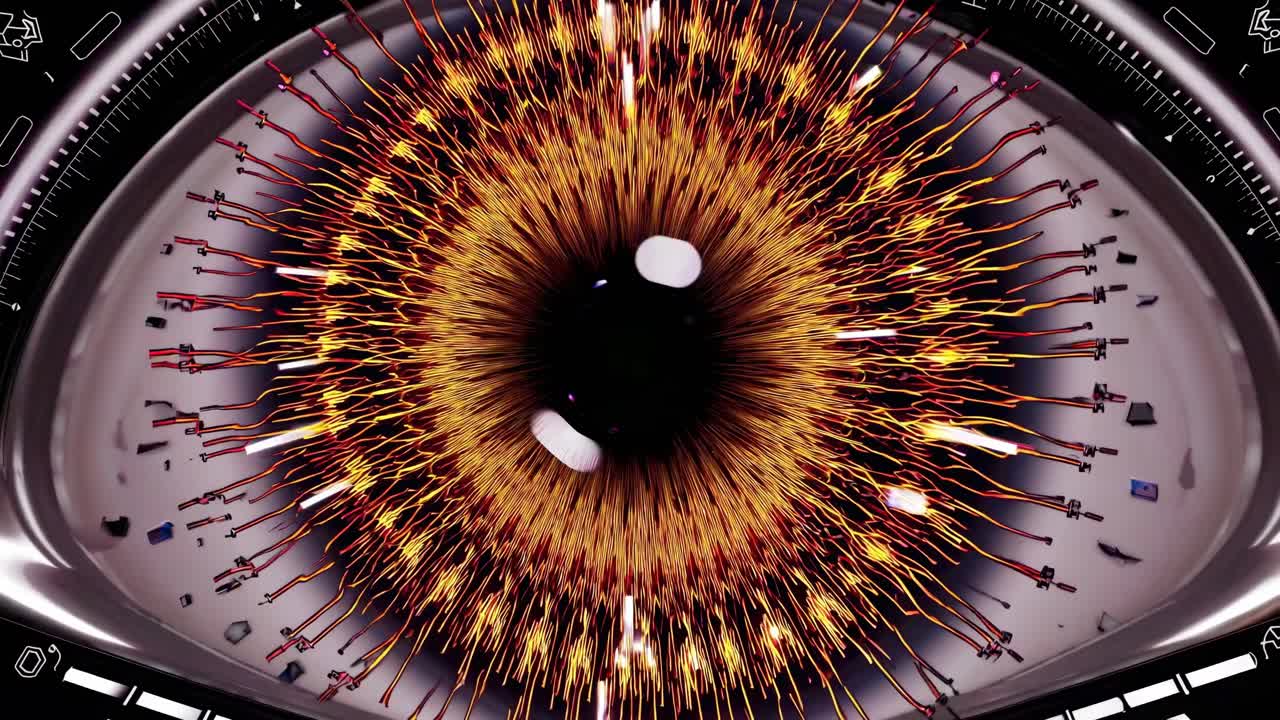 variaciones de ojos cyberpunk que brillan con colores vibrantes, revelando detalles intrincados y diversas interpretaciones visuales a través de diferentes paletas de colores y enfoques de diseño