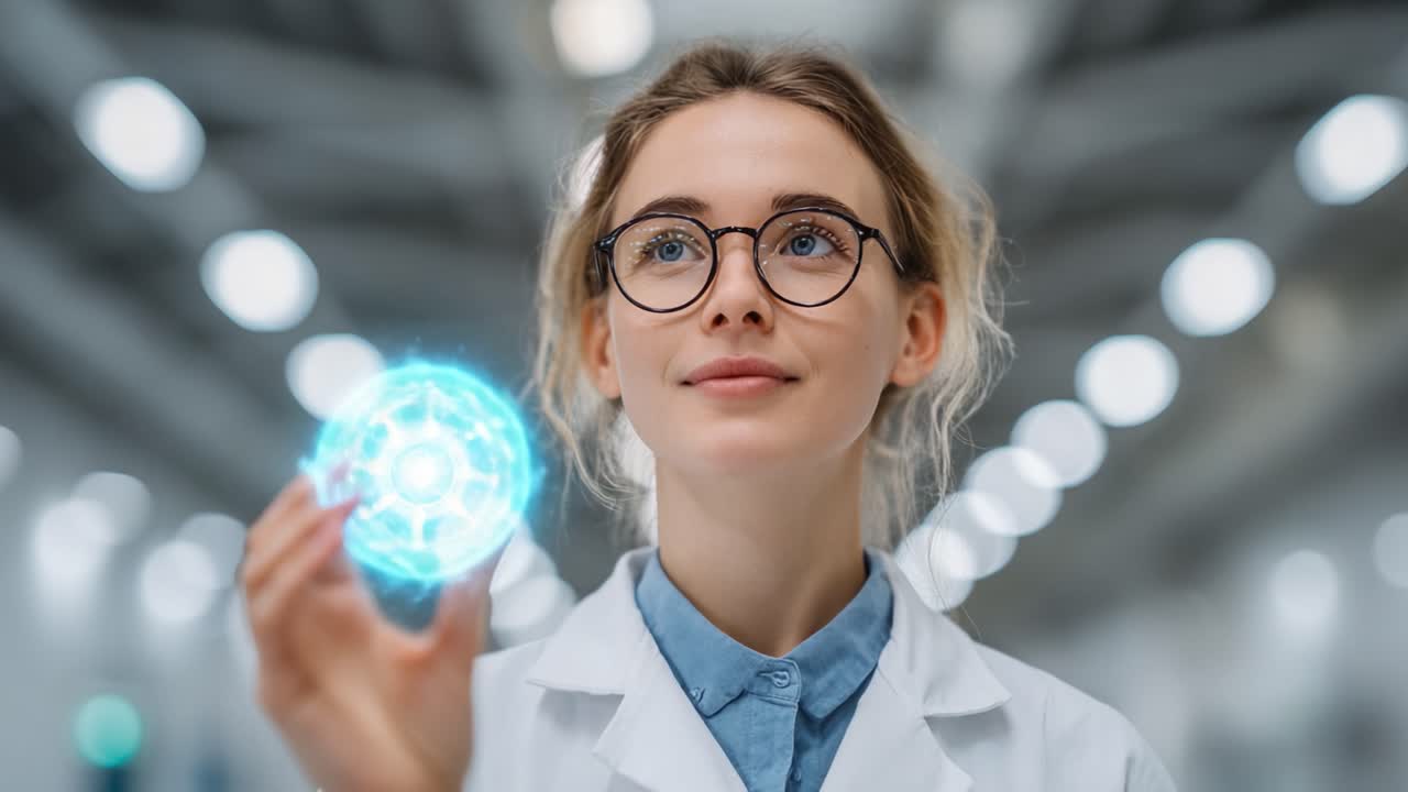 A Scientist's Vision: Exploring the Intersection of Innovation and Technology with a Focus on Quantum Concepts in a High-Tech Lab Environment