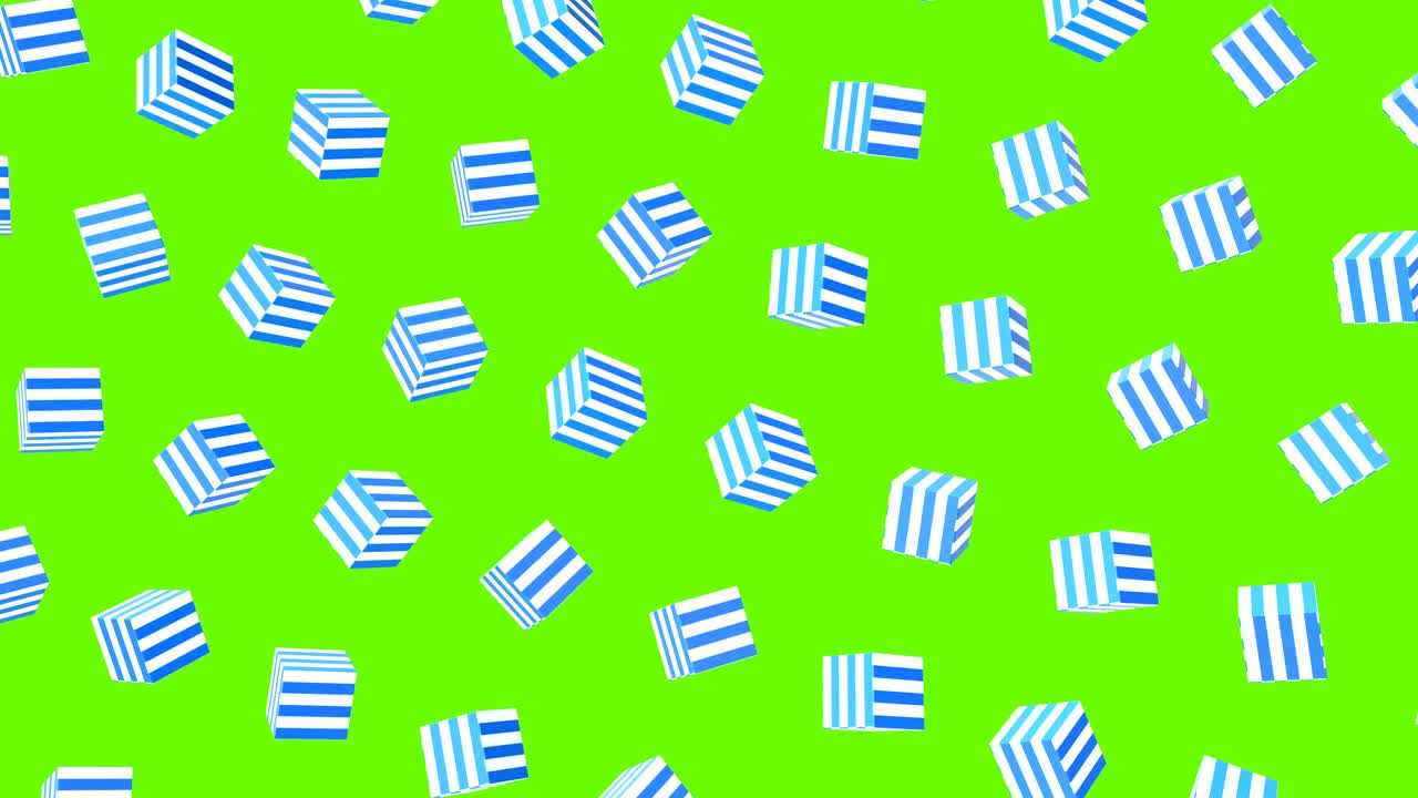 Abstract colorful background with flying or floating simple geometric cubes. Multicolored decorative loopable 3d animation. Bright modern motion composition.