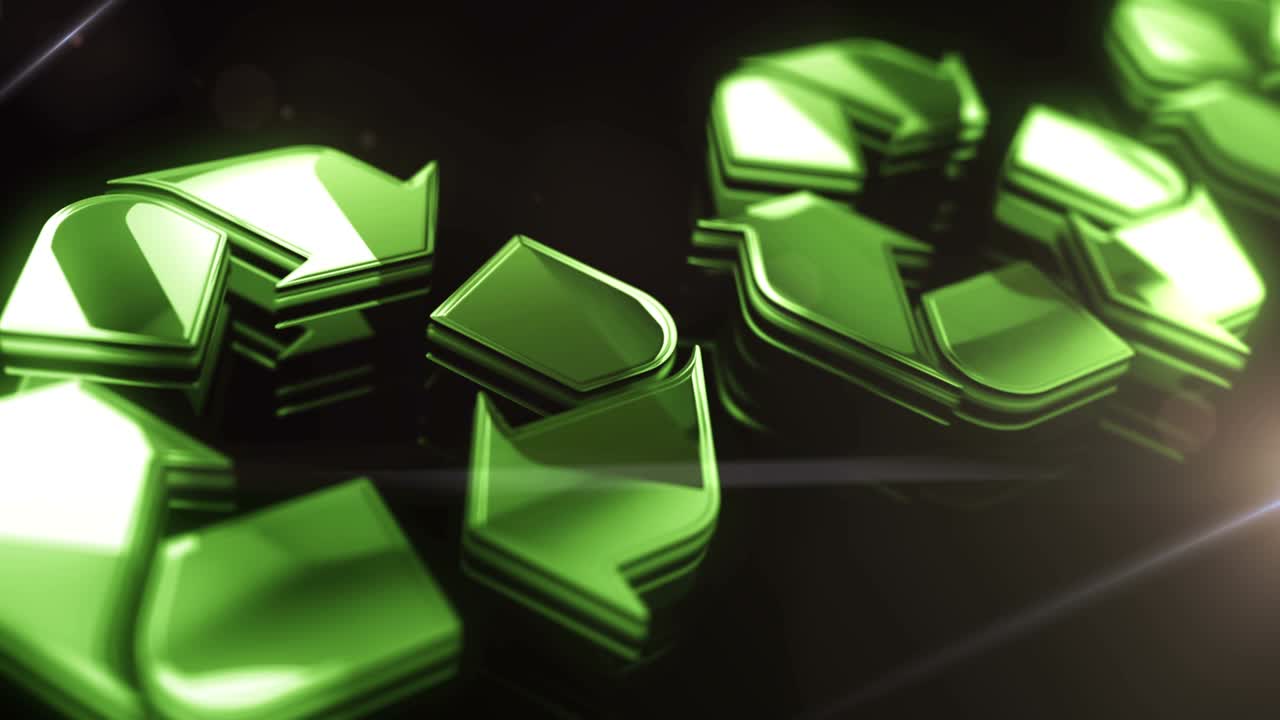 reciclaje de datos de residuos electrónicos y concepto de bucle de símbolos metálicos de la industria sostenible