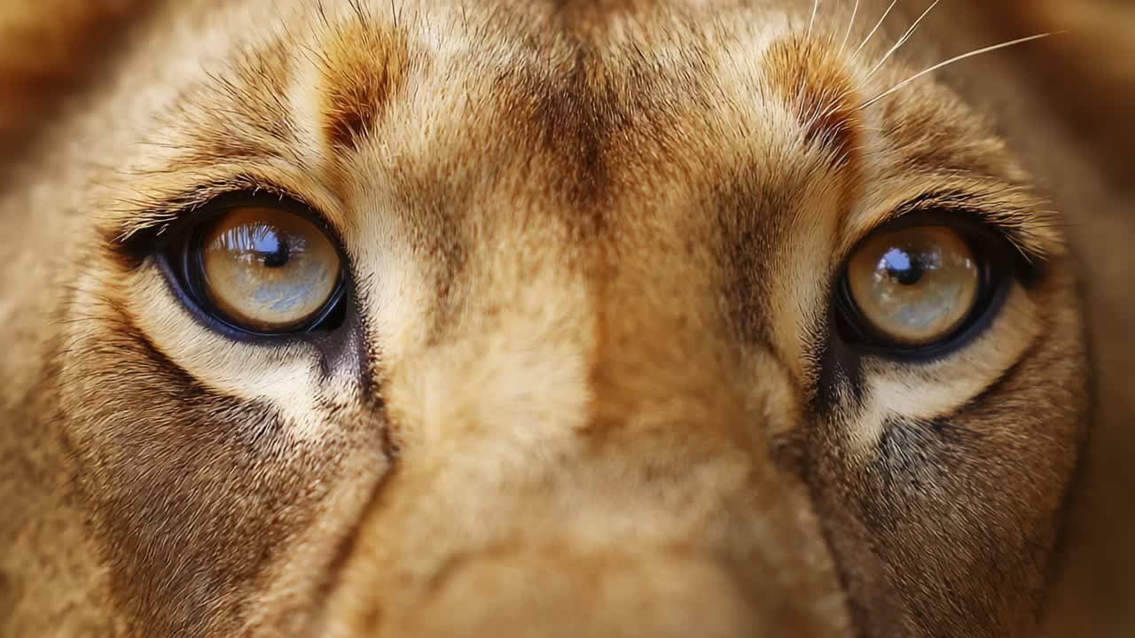 Stunning Close-Up of a Lioness: A Captivating Gaze into the Deep, Expressive Eyes of a Majestic Lioness, Revealing the Intricate Details of Her Fur and Eyes, Capturing the Essence of Nature's Wild Beauty