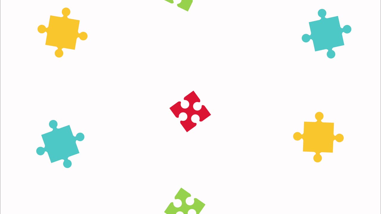 animación de patrones de piezas de juego de rompecabezas
