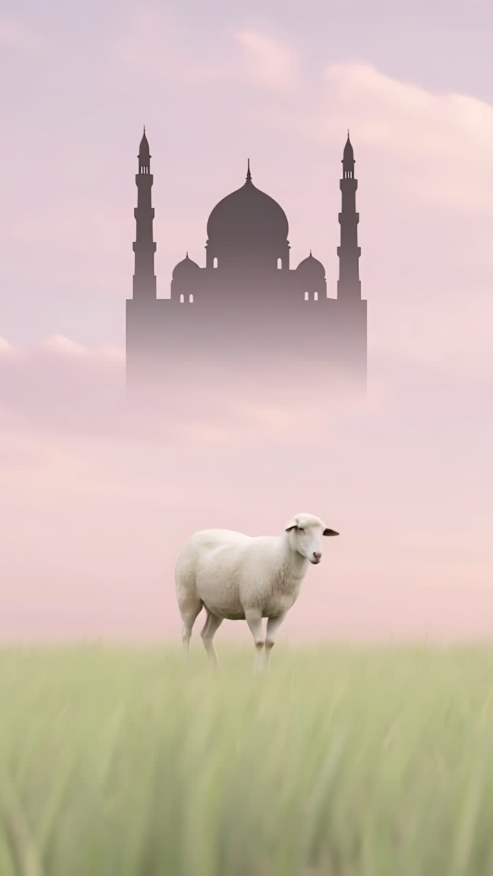 Mesquita Eid al-Adha Fundo Islâmico 4K.
