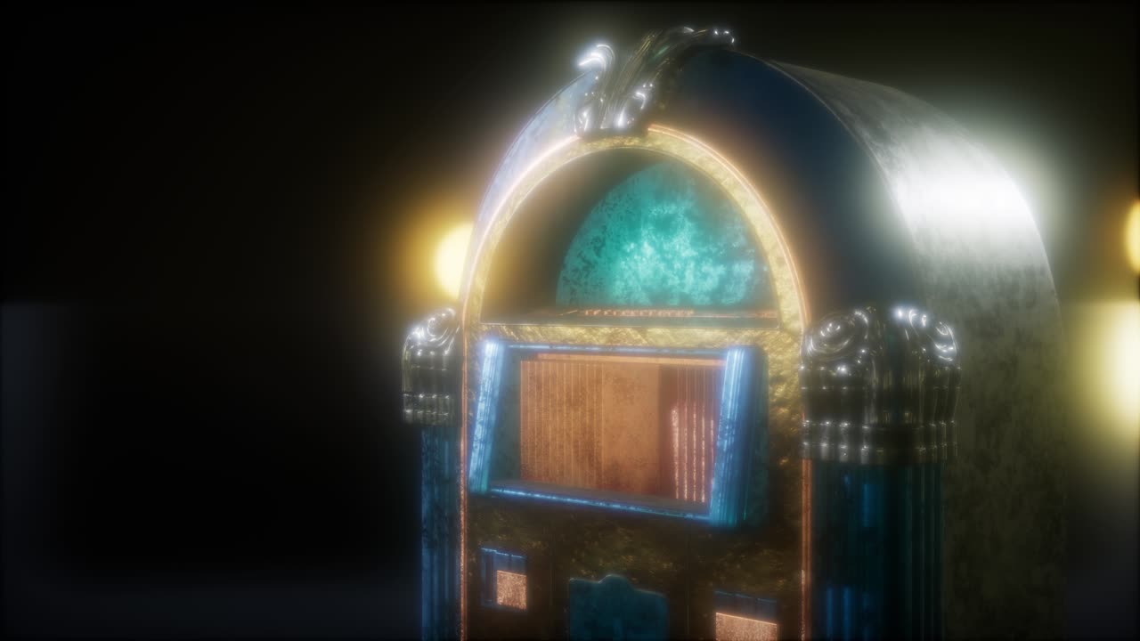 el jukebox retro en la oscuridad