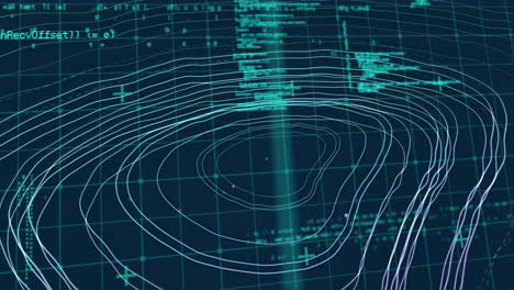 topographic lines and contour animation over abstract blue and green background
