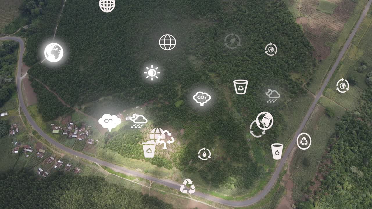 드론 뷰 - 아프리카 숲 - 케냐 와 탄자니아 - 킬리만자로 산의 경사 에 산불 로이토토크 케냐