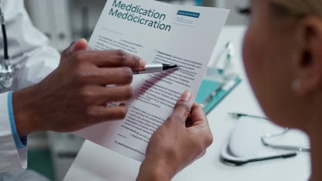 doctor reviewing medication with patient