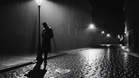 rainy night in a noir city