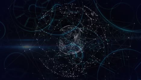 animation of globes with networks of connections