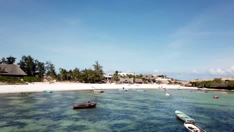 drone flyover fishing boats at watamu coast