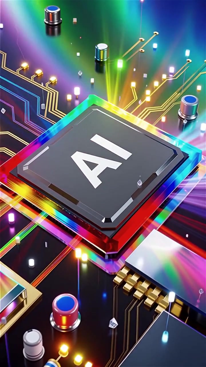 Futuristic AI Chip Motherboard Technology Background