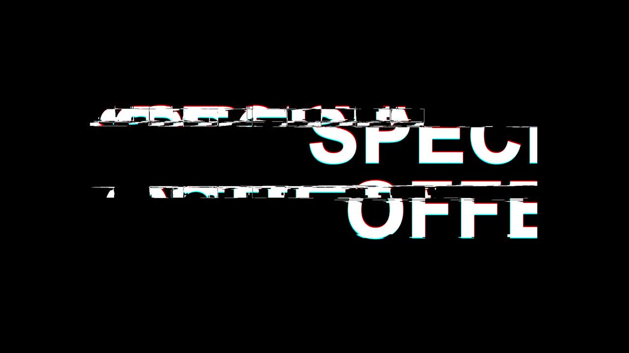 ofrecemos un efecto de glitch especial texto distorsión de televisión digital animación en bucle 4k