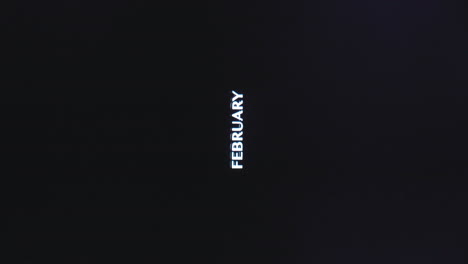 blue intro glitch of february in white text, vertical format perfect for social media