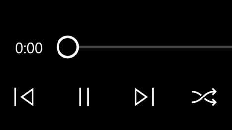 music or video track plays. device screen view of progress bar moving as song media playing. digital display viewpoint.