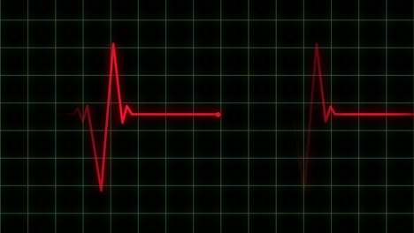 abstract heartbeat animation on a digital grid