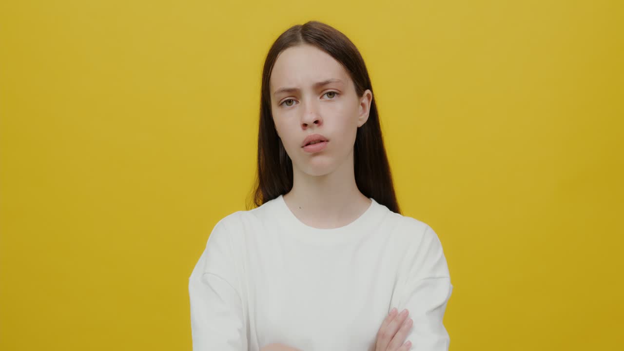 Teenage Girl with Neutral Expression