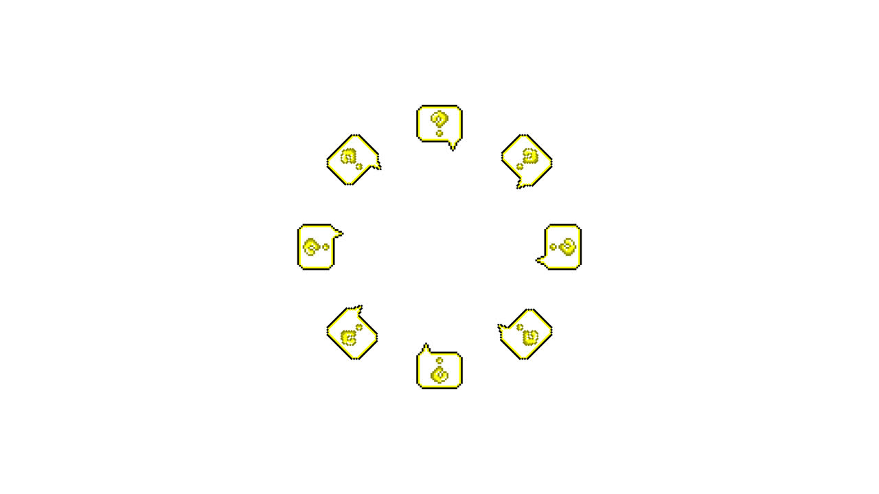 Pixel Art Speech bubble Question mark Spinning Circle Animated Overlay Transparent 30fps (3)