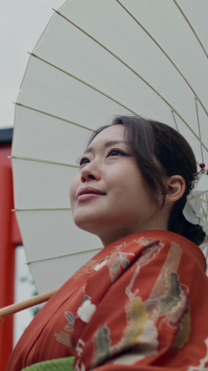 Woman in Traditional Japanese Kimono