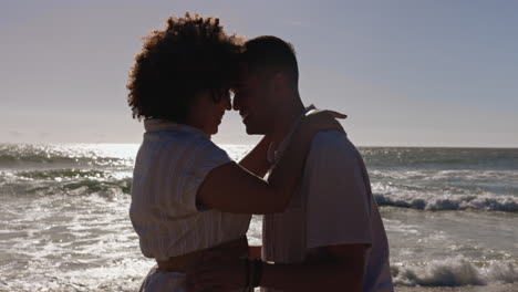 Beach,-forehead-and-couple-on-a-date-at-the-sea