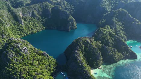impresionante vista aérea de la laguna de el nido, palawan, filipinas