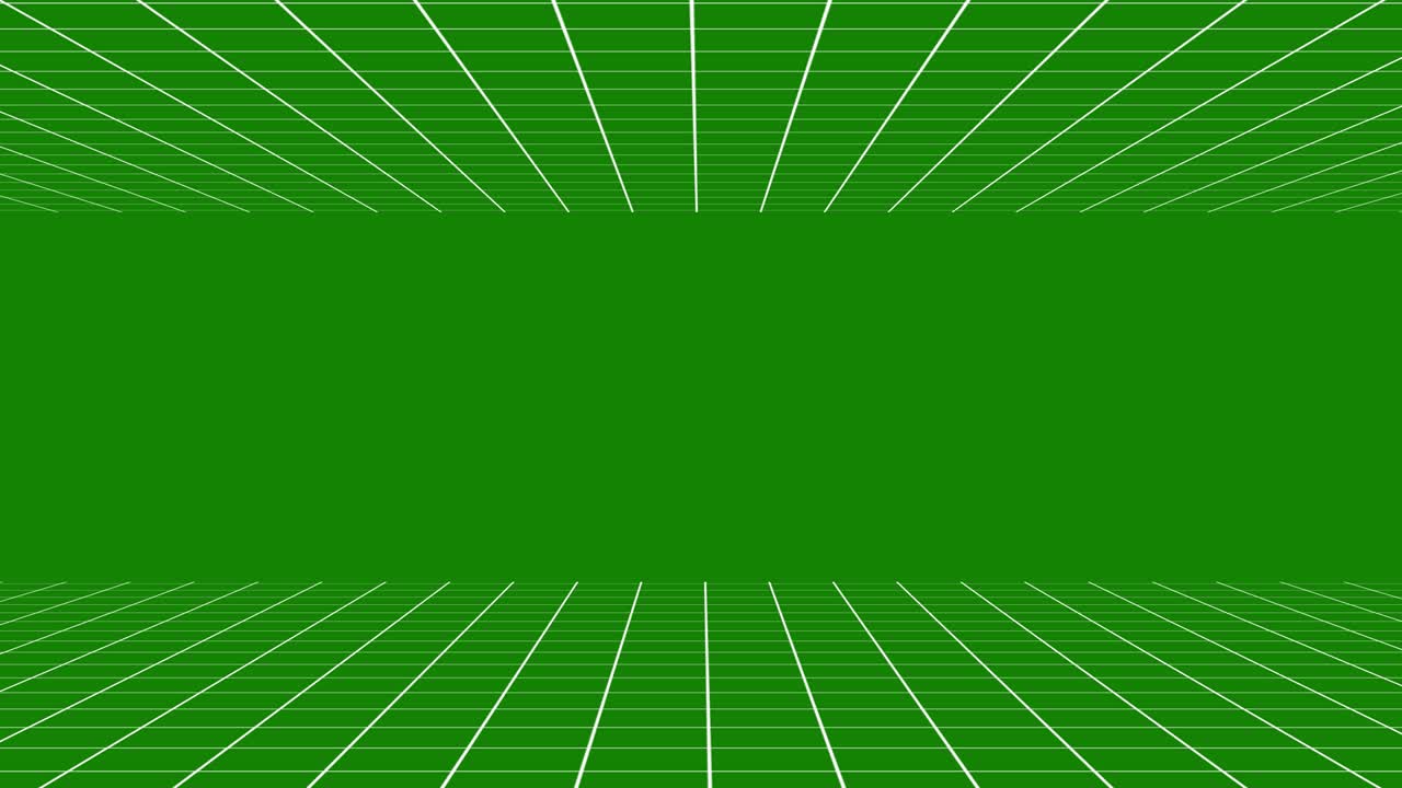 4k 해상도 관점 그리드 기술 배경, 와이어 프레임 바닥과 천장, 디지털 기술 배경 - 동적 레트로 배경 - 루프 가능 - 4k 박스 배경 - 모션 레트로 다채로운 선 추상적인 배경 - 녹색