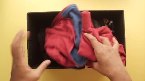 clothes in a box