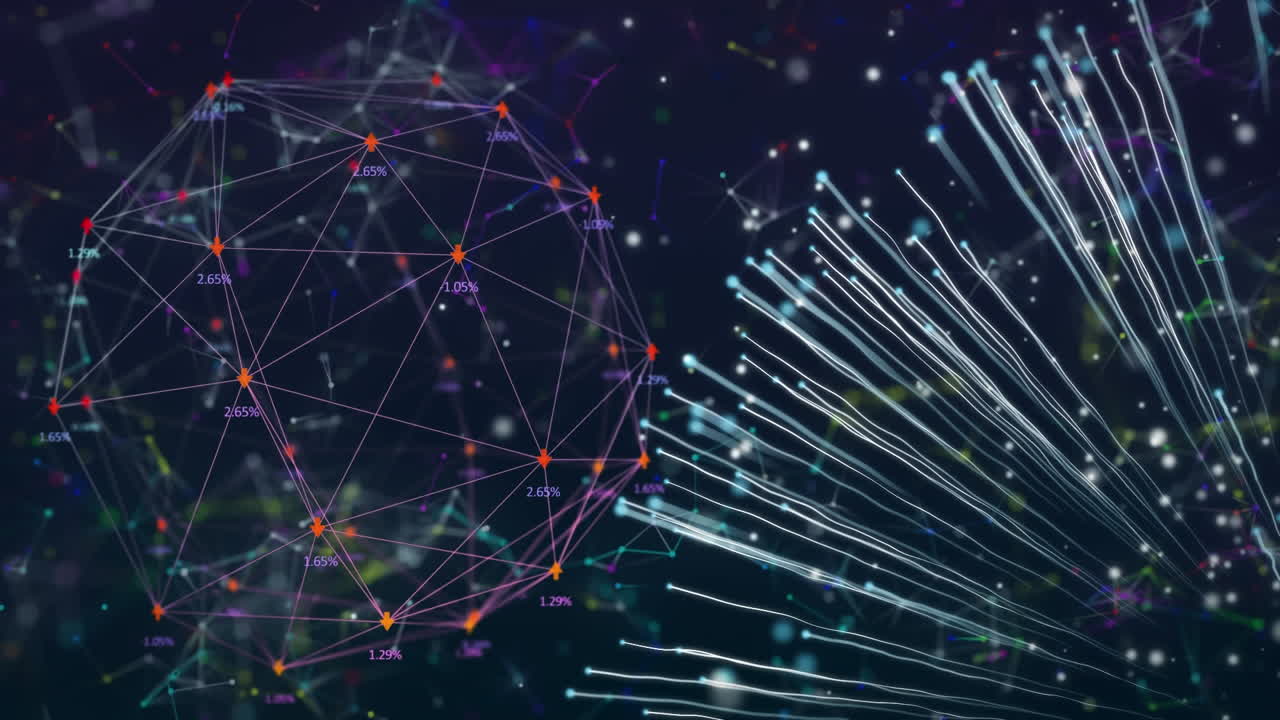 animación de la red de conexiones sobre fondo negro