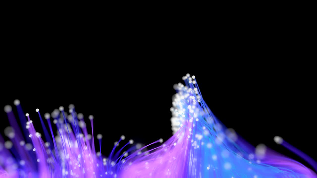 프레임을 가로질러 흐르는 광섬유 케이블.