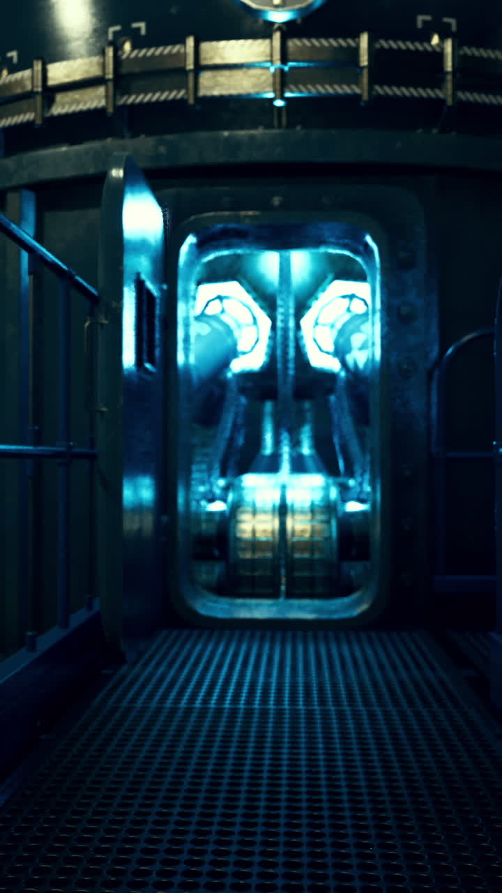 Mystical exploration of a beautifully lit corridor in an industrial setting