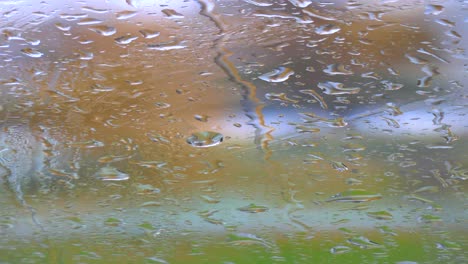 rainy day view through a window