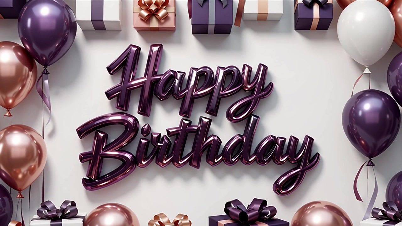 Sfondo di compleanno con palloncini e regali
