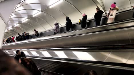 subway escalator in a tunnel