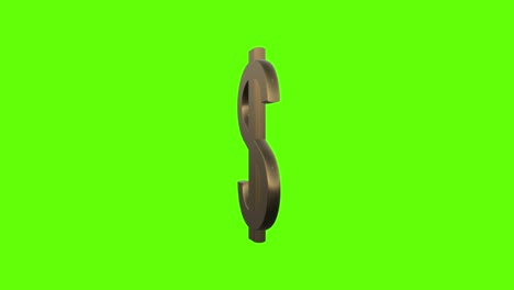 golden dollar sign isolated on green screen stock video