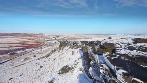 Cinematic-winter-aerial-view,-Aerial-Winter-snow-scene