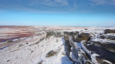 cinematic winter aerial view, aerial winter snow scene