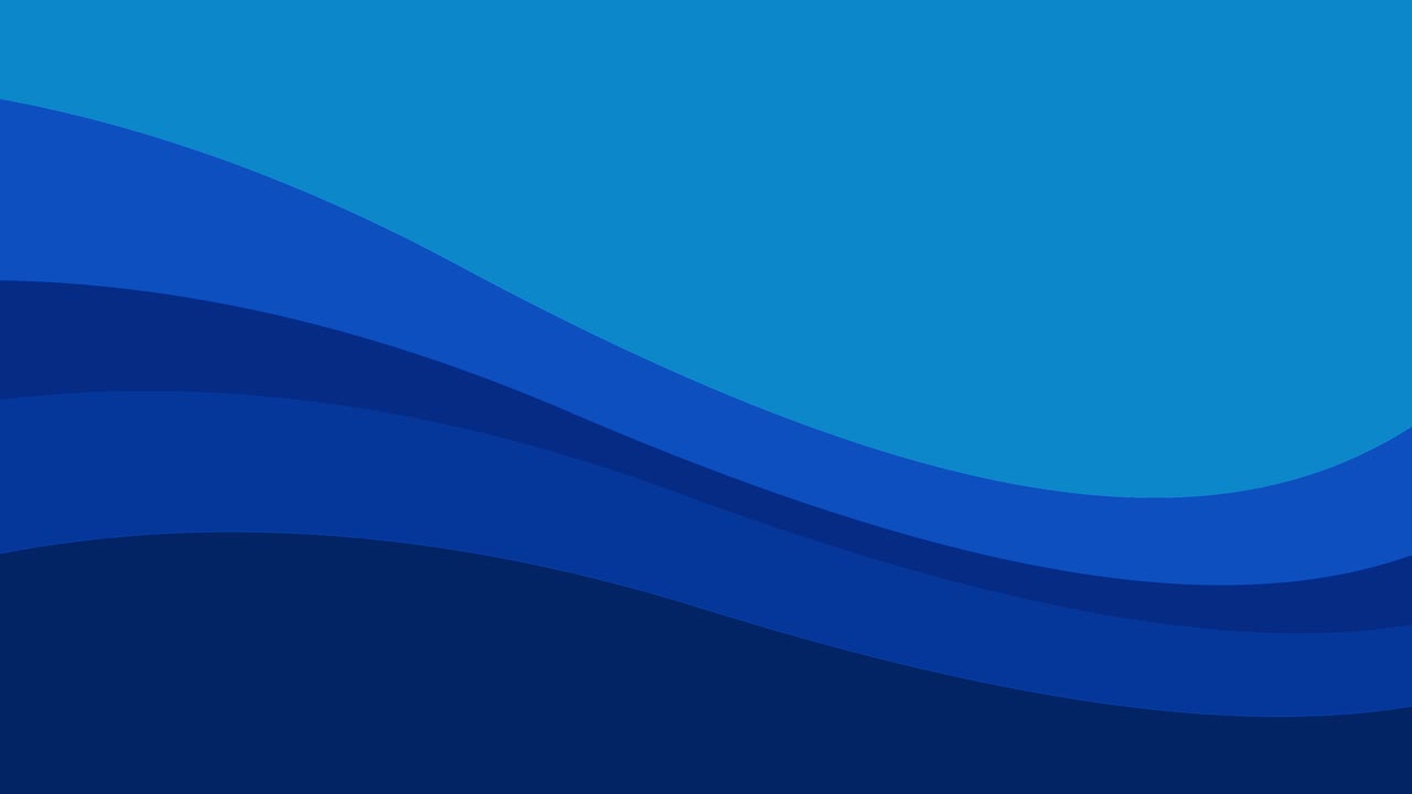 Blue abstract waves flowing horizontally, minimalist layered animation background